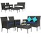Costway 4PCS Patio Wicker Furniture Set Coffee Table Cushions w/ Cover
